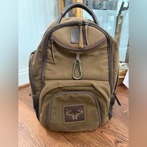 STS Ranchwear Brown Canvas Backpack with Leather Accents